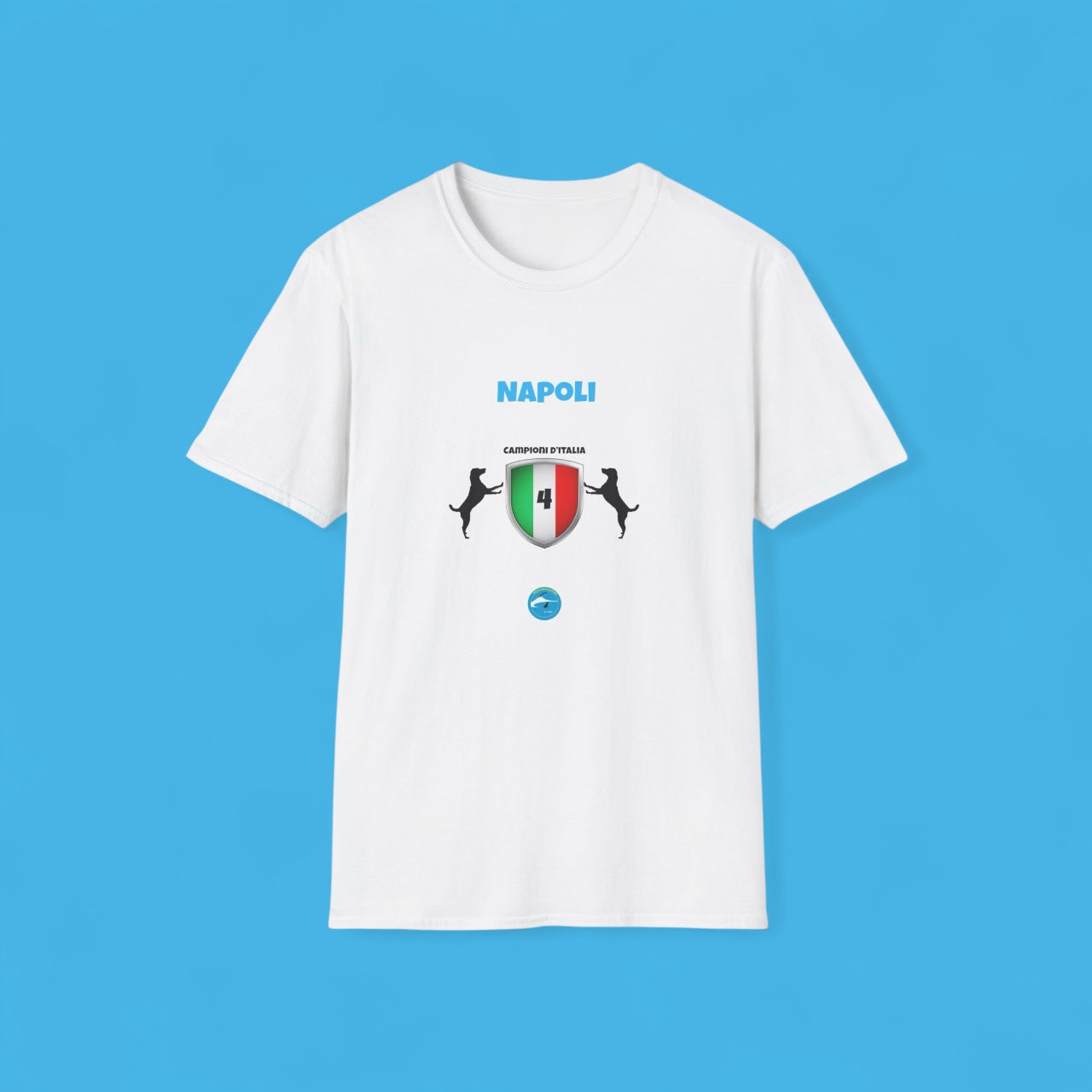 T-Shirt Unisex Napoli 4° Scudetto - Design Esclusivo 2 Cani per adulti