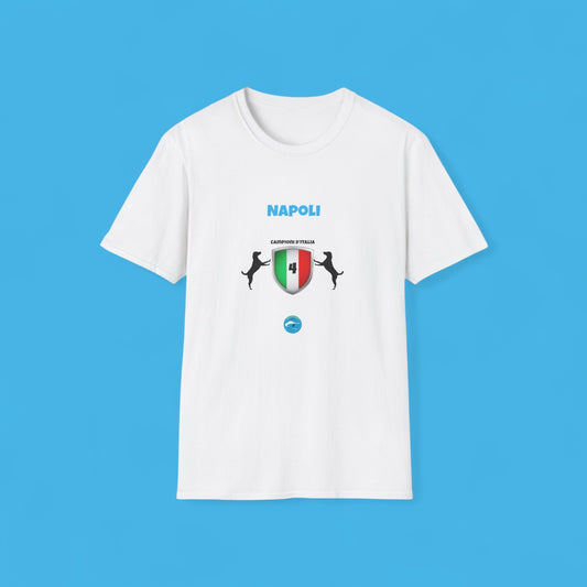 T-Shirt Unisex Napoli 4° Scudetto - Design Esclusivo 2 Cani per adulti