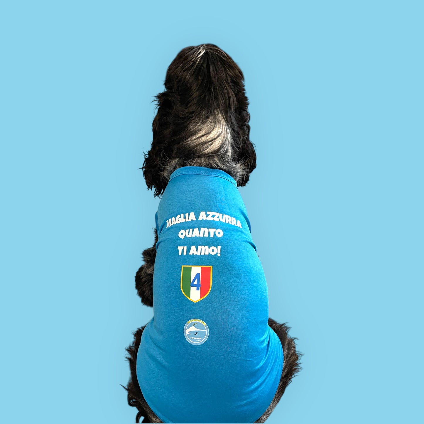 Maglia per cani "Maglia azzurra quanto ti amo!"