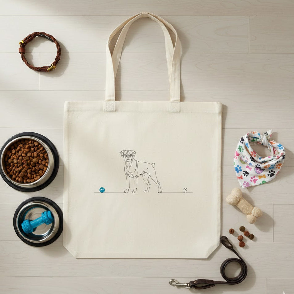 Borsa tote line art con boxer