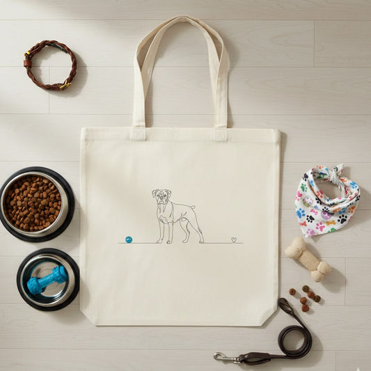 Borsa tote line art con boxer