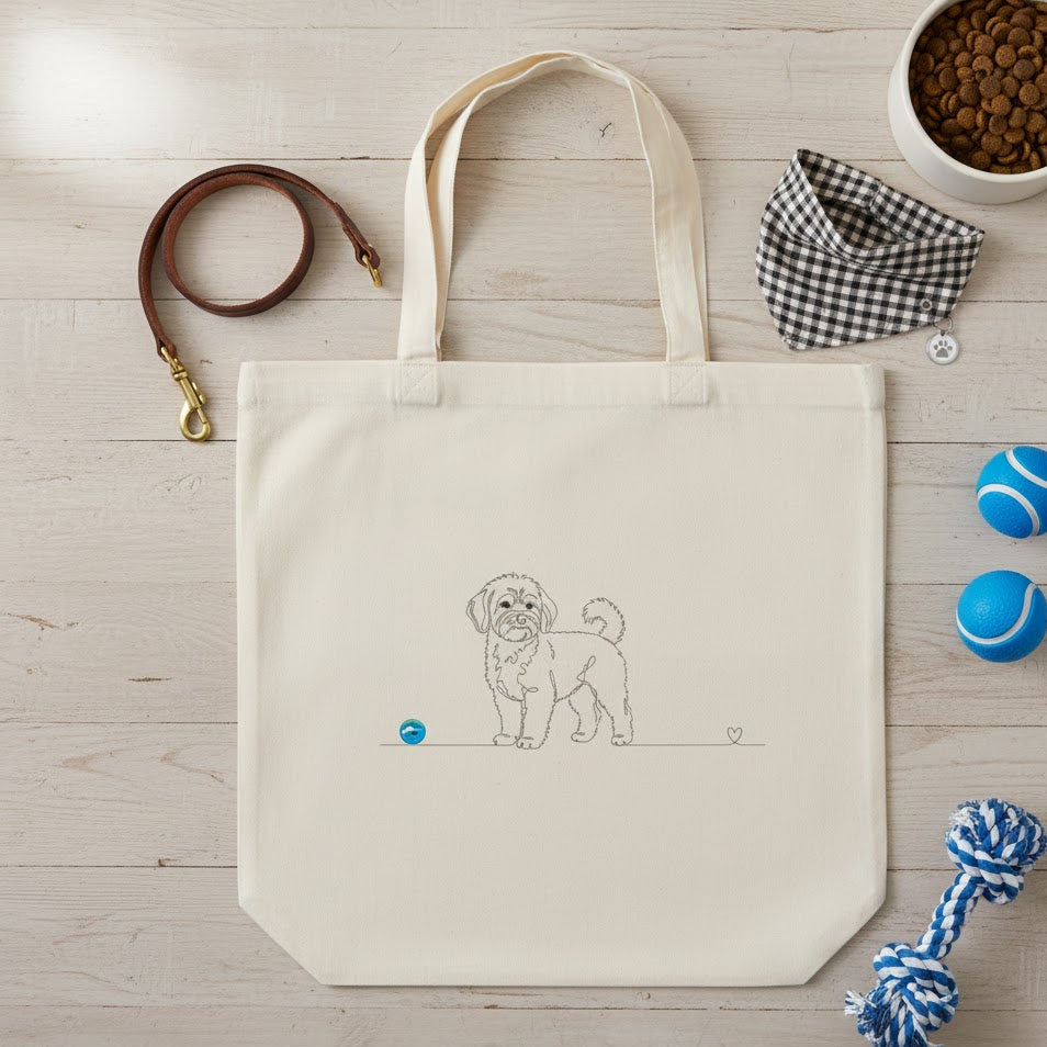 Borsa eco-friendly - Maltipoo e cuore - Line Art