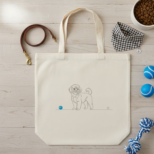 Borsa eco-friendly - Maltipoo e cuore - Line Art