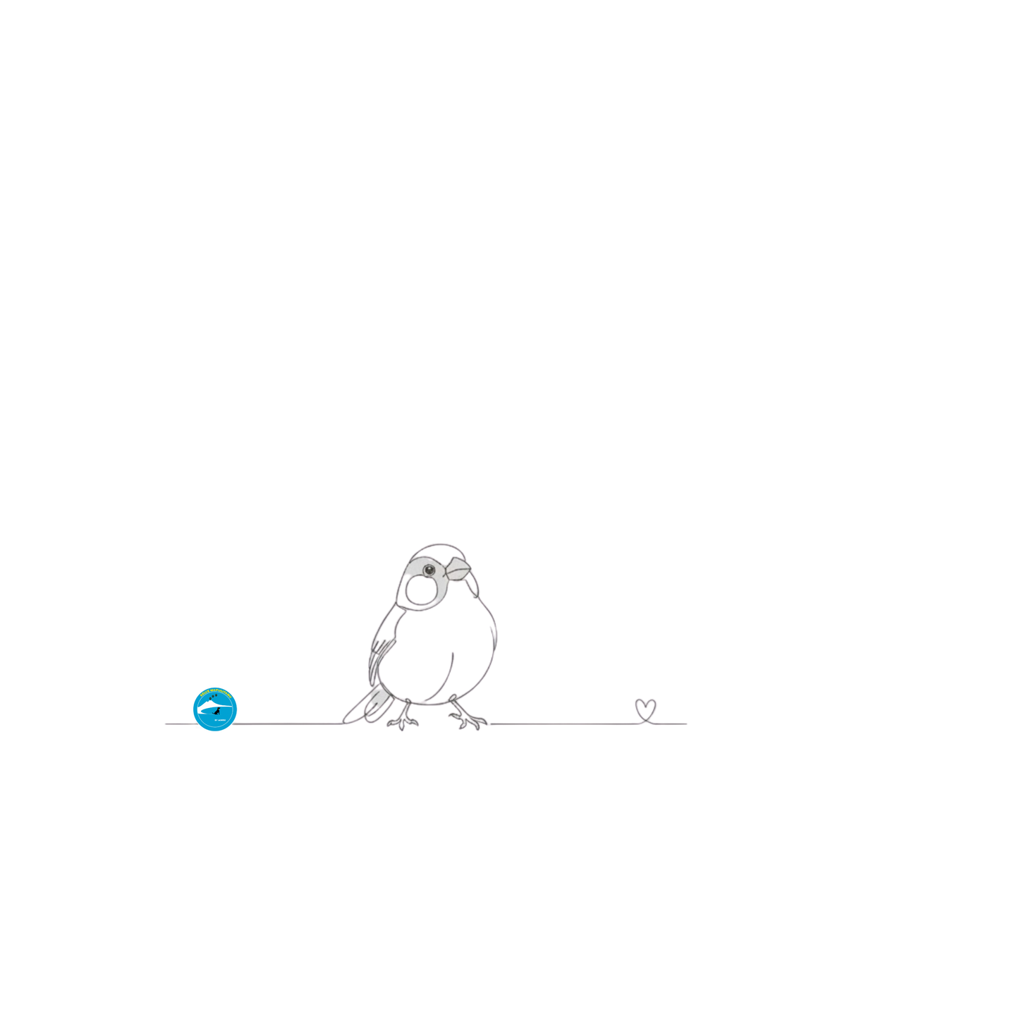 Tazza Canarino e cuore - Line Art