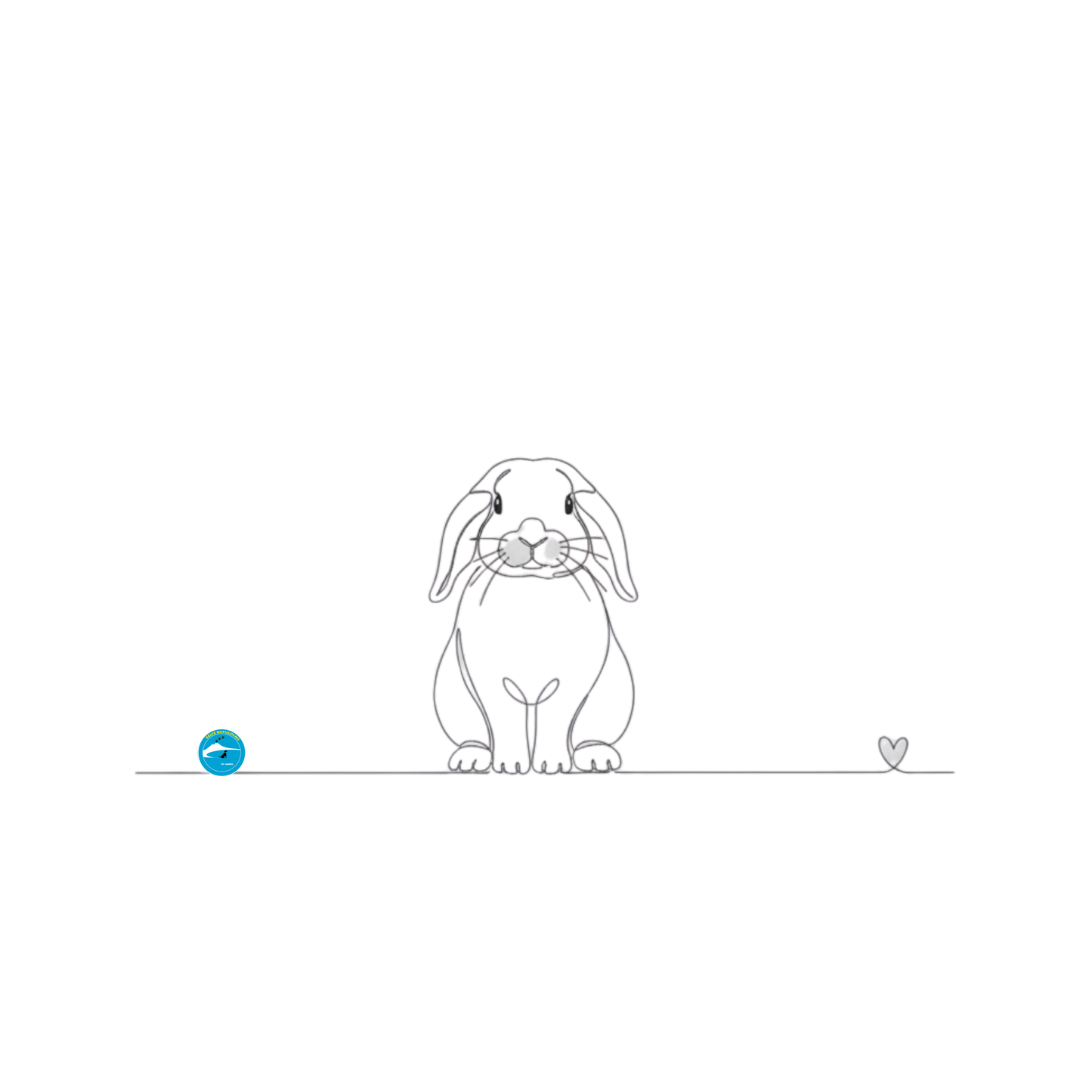 Felpa Unisex con Cappuccio - Coniglio Ariete e cuore - Line Art