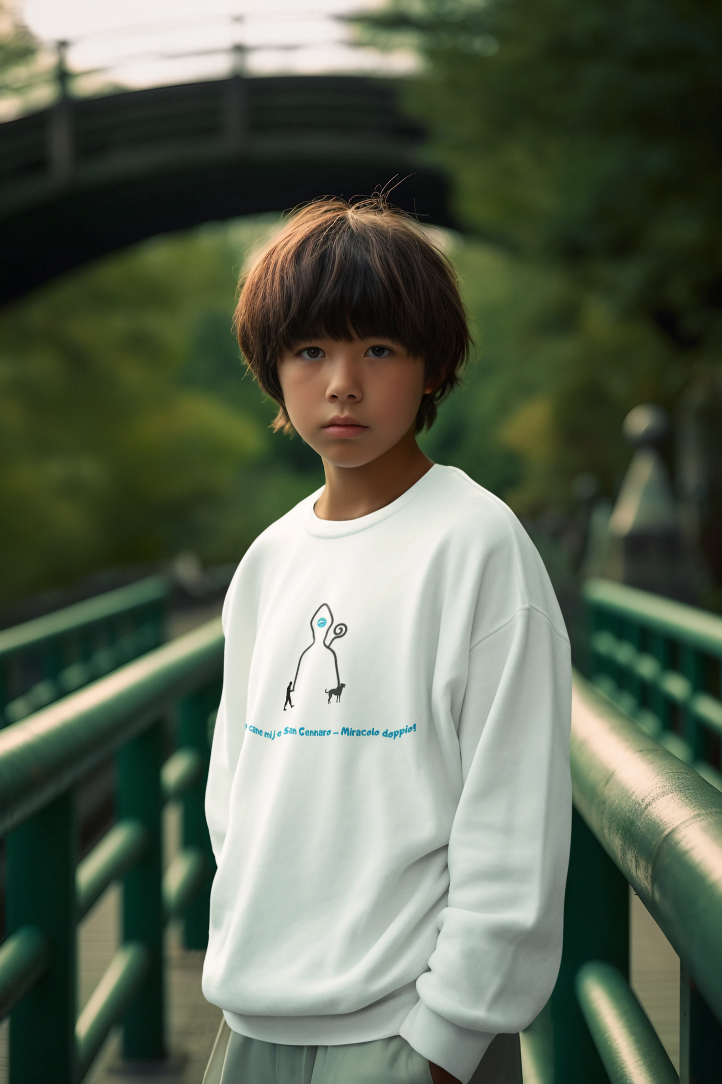 Felpa Bambino "San Gennaro & Cane" – 80% Cotone, Sicurezza REACH & Design Esclusivo