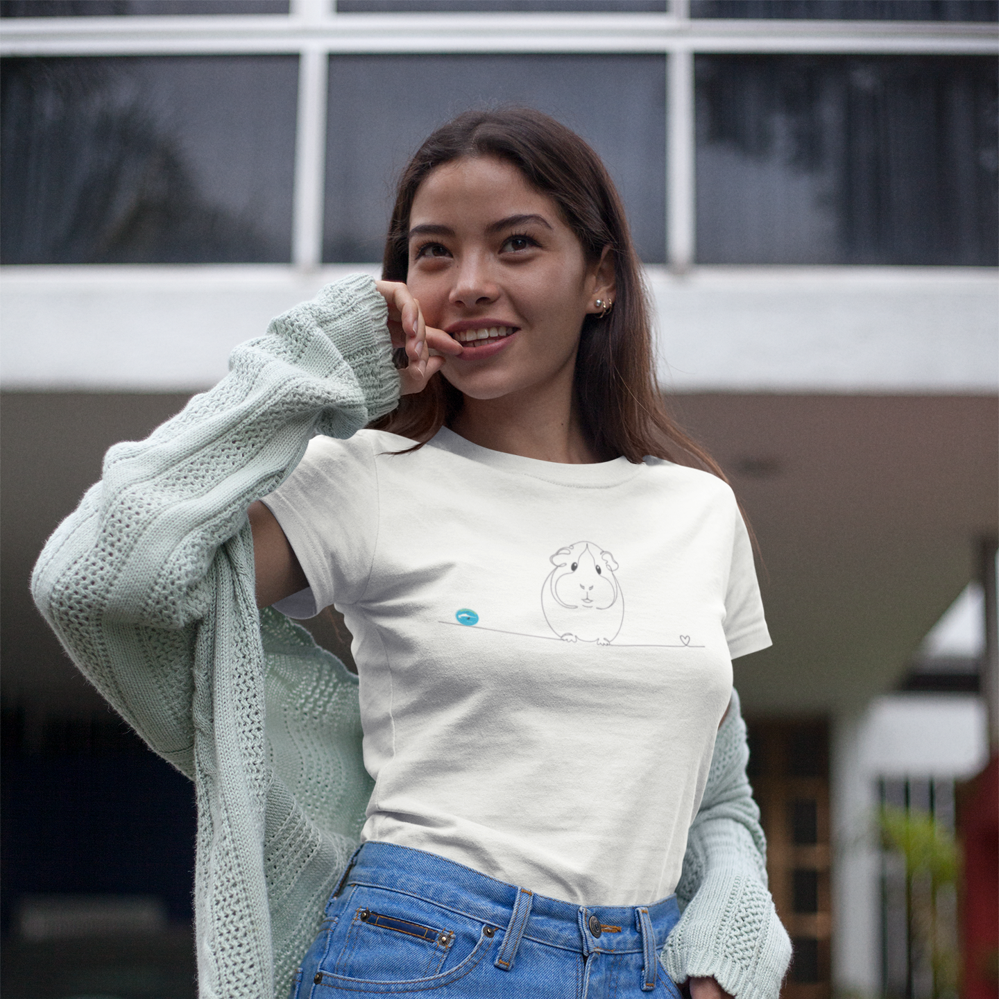 t-shirt con porcellino d'india