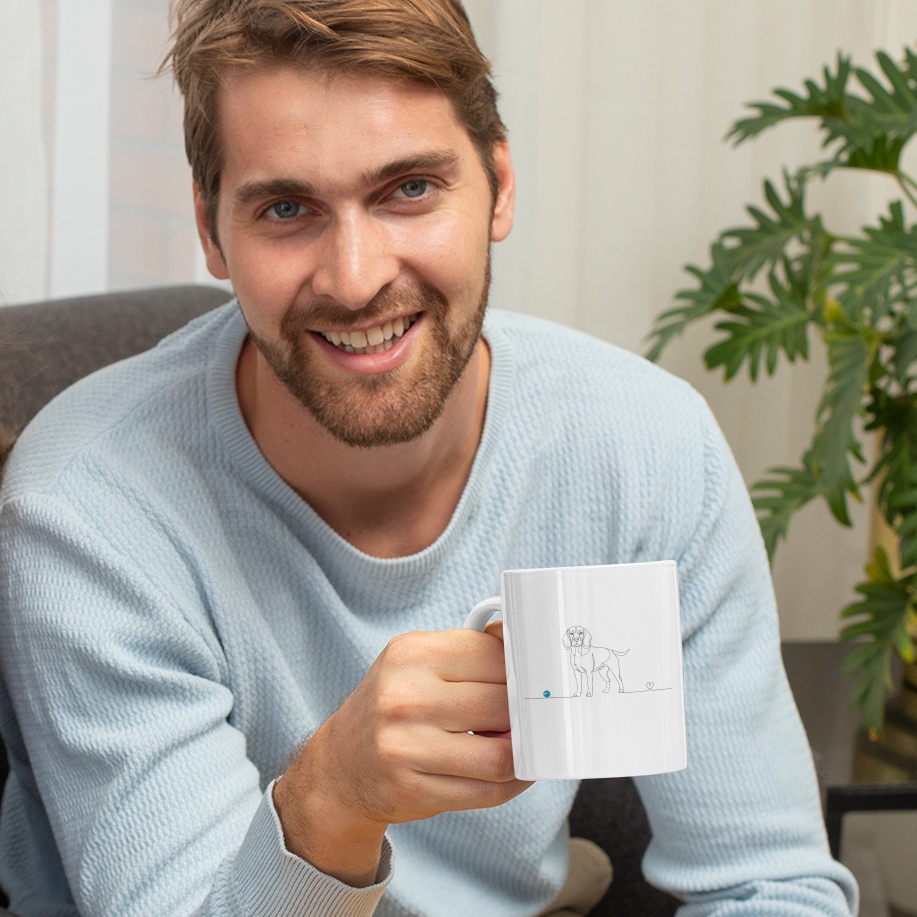 Tazza Beagle e cuore - Line Art