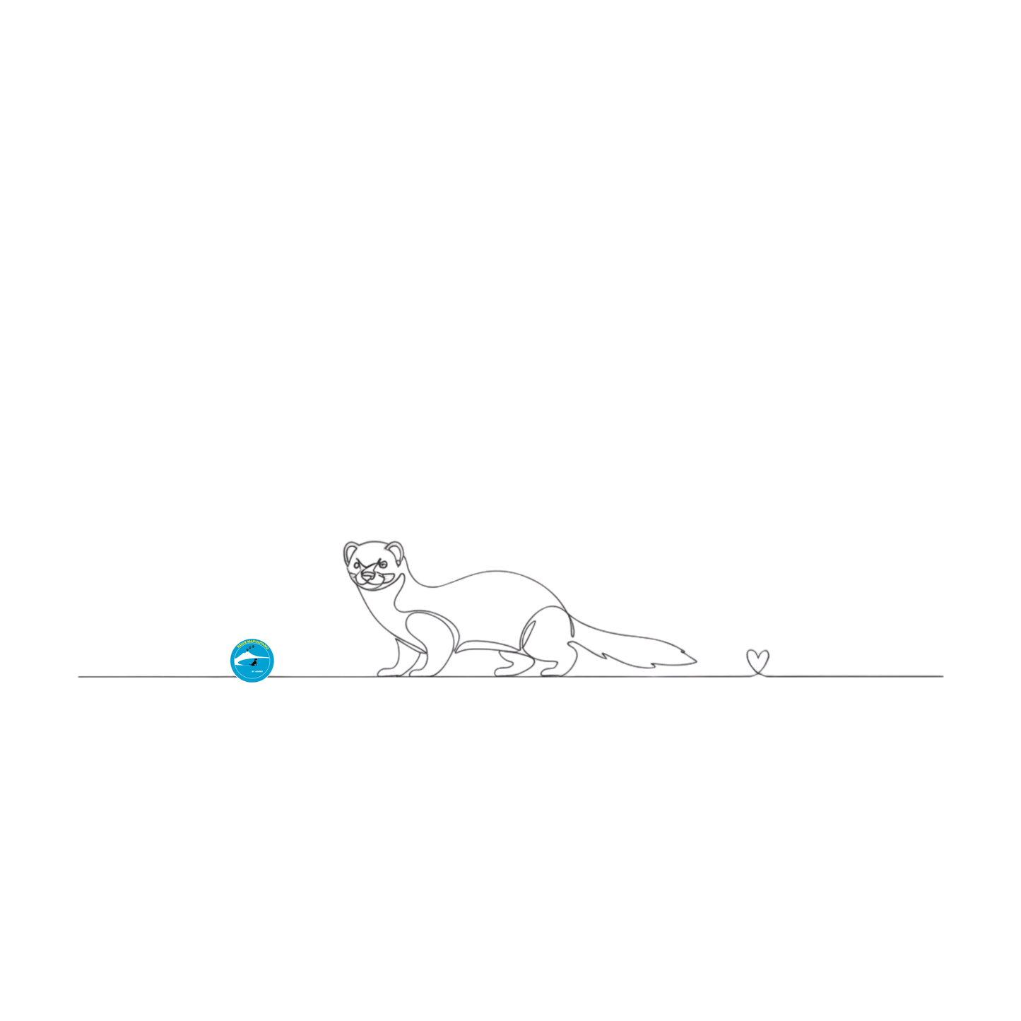 Felpa Unisex con Cappuccio - Furetto e cuore - Line Art