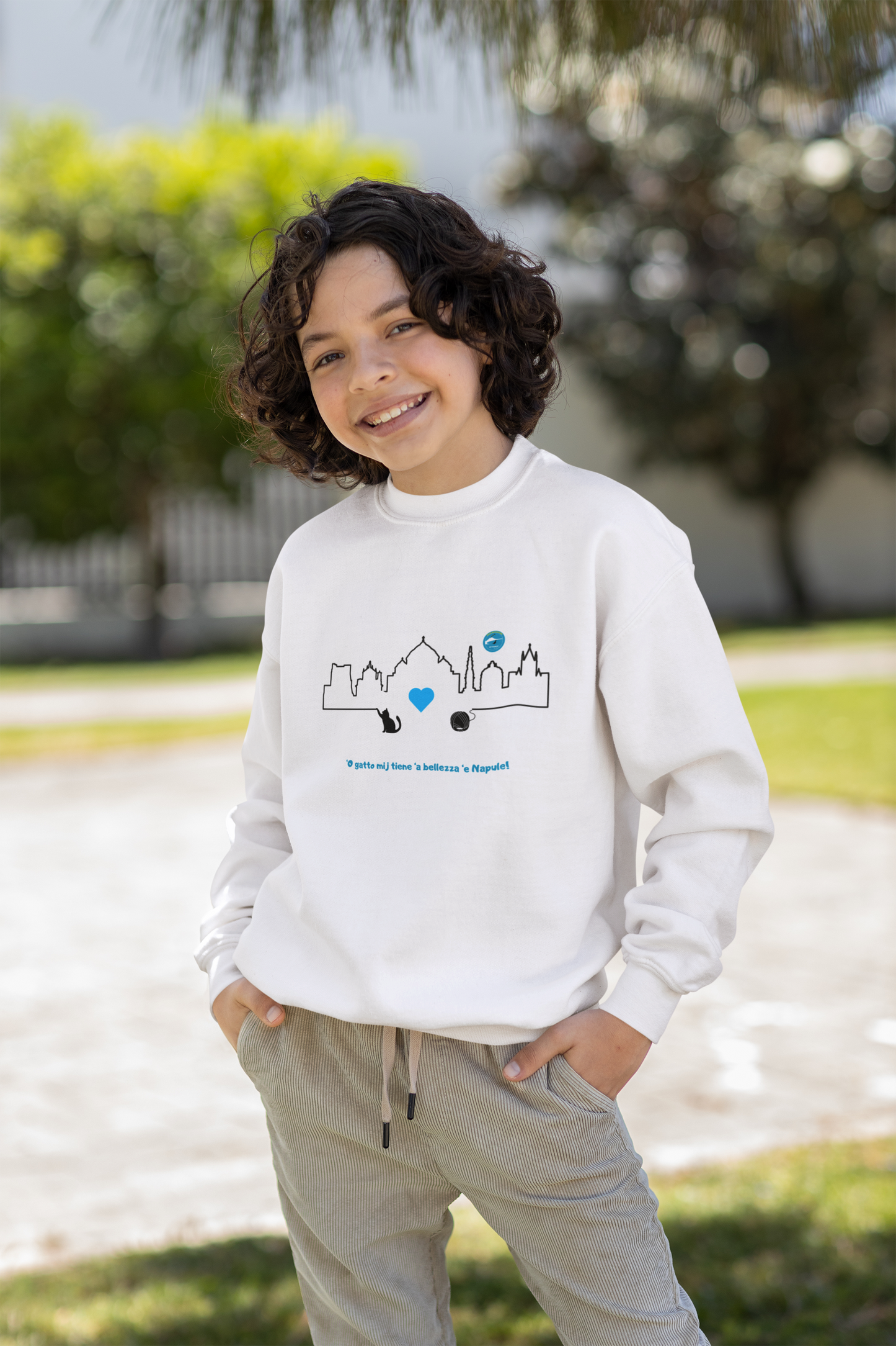 Felpa Bambino "Napoli Skyline" - Morbido 80% Cotone & Design Esclusivo