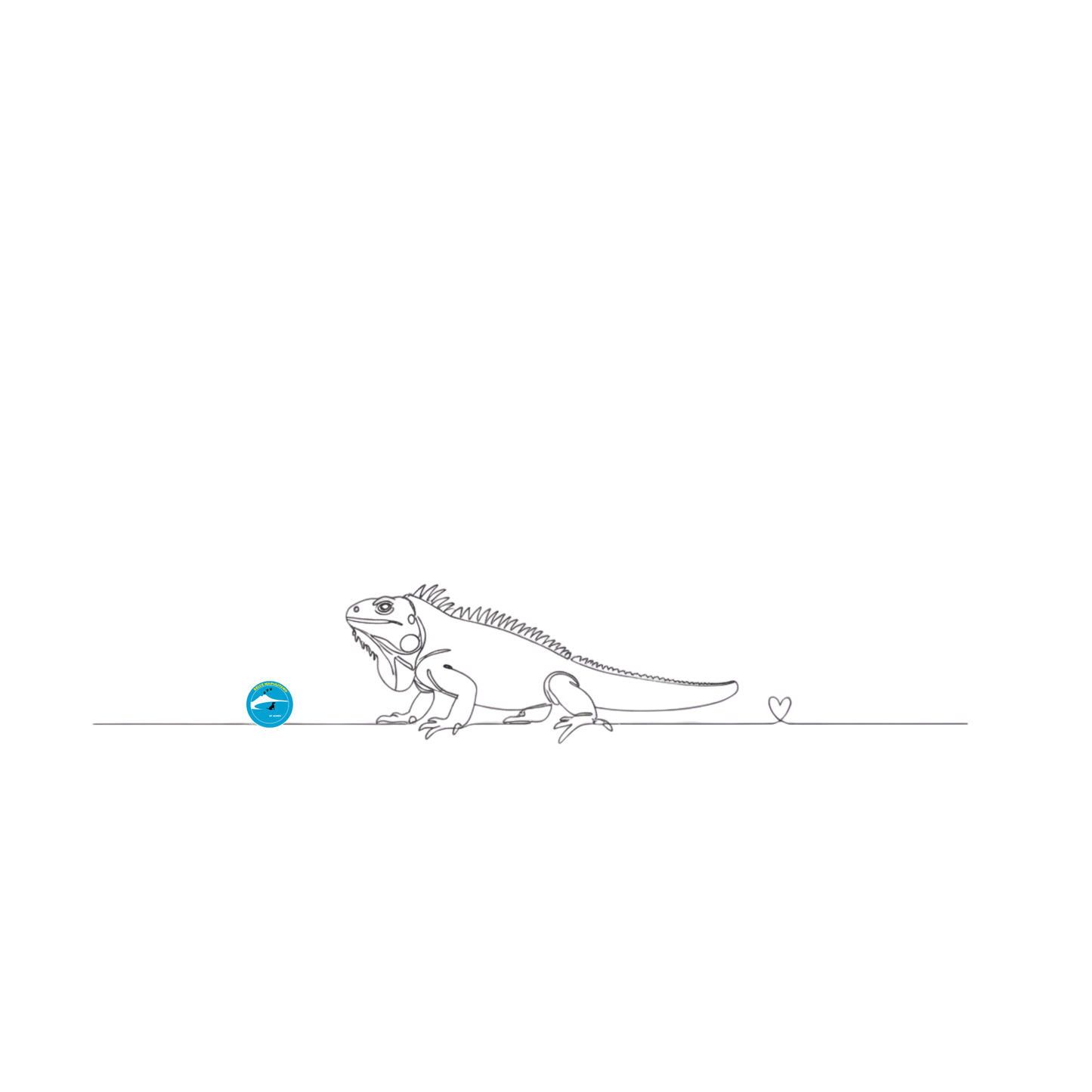 Tazza Iguana e cuore - Line Art