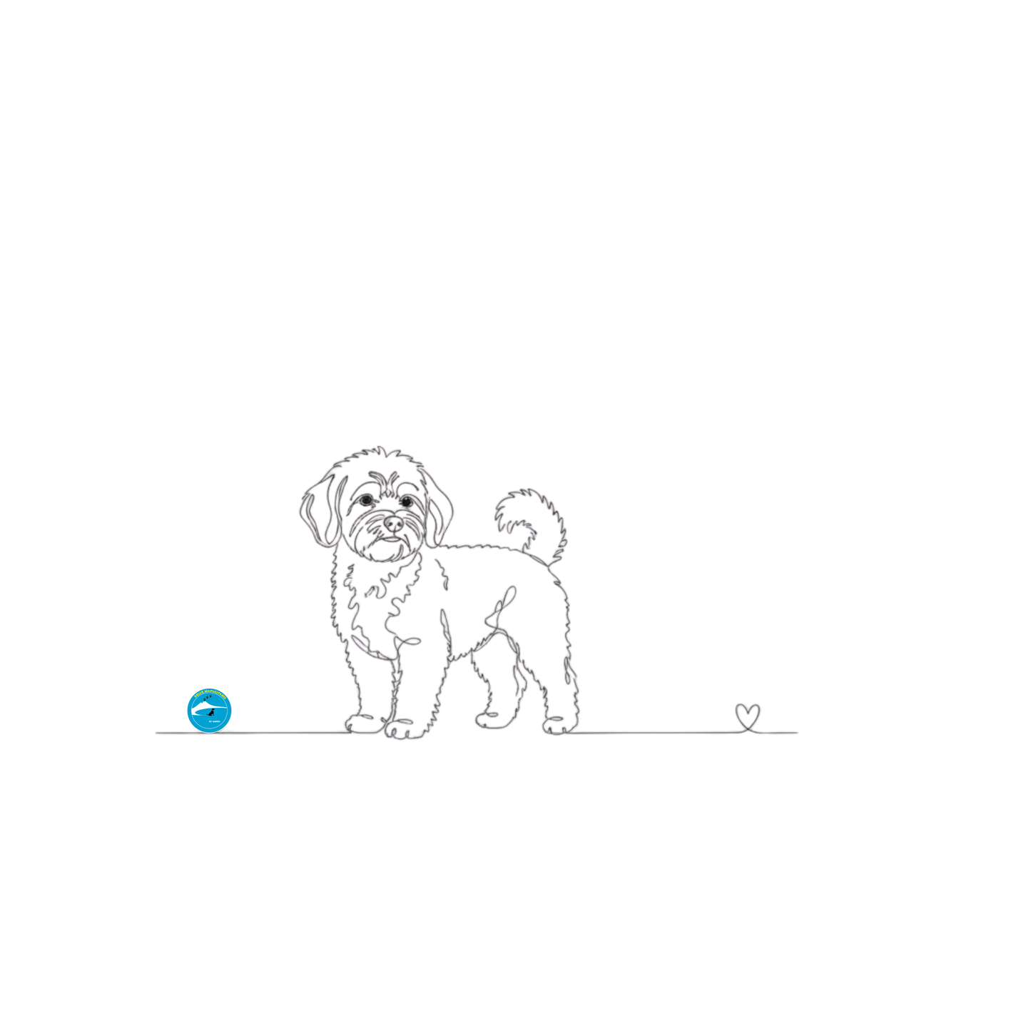 Tazza Maltipoo e cuore - Line Art