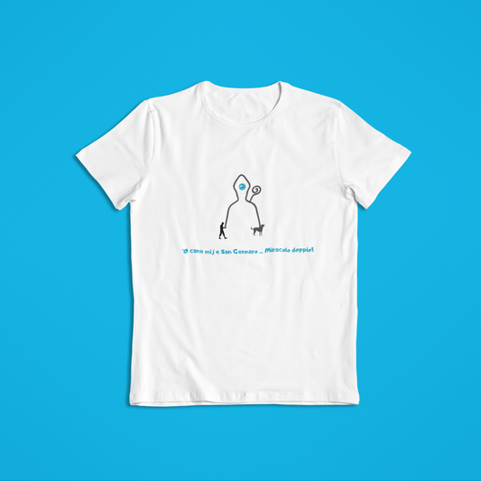 T-Shirt Unisex "Uomo, San Gennaro & Cane" – 100% Cotone Etico & Design Esclusivo Napoli