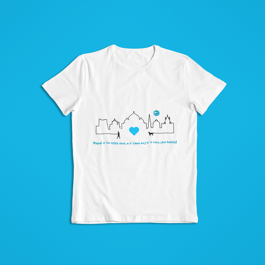 T-Shirt Bambino "Napoli Skyline & Cane" – Cotone Etico & Design Esclusivo