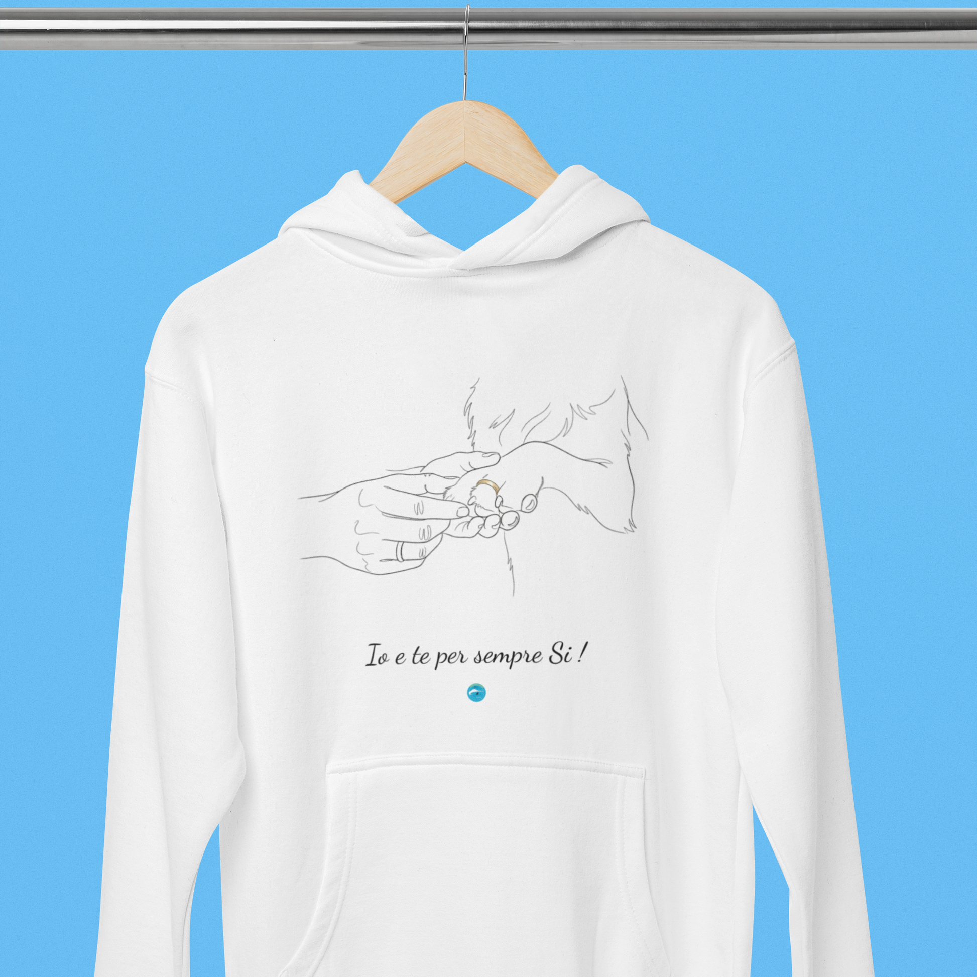 felpa con cappuccio Per sempre si!