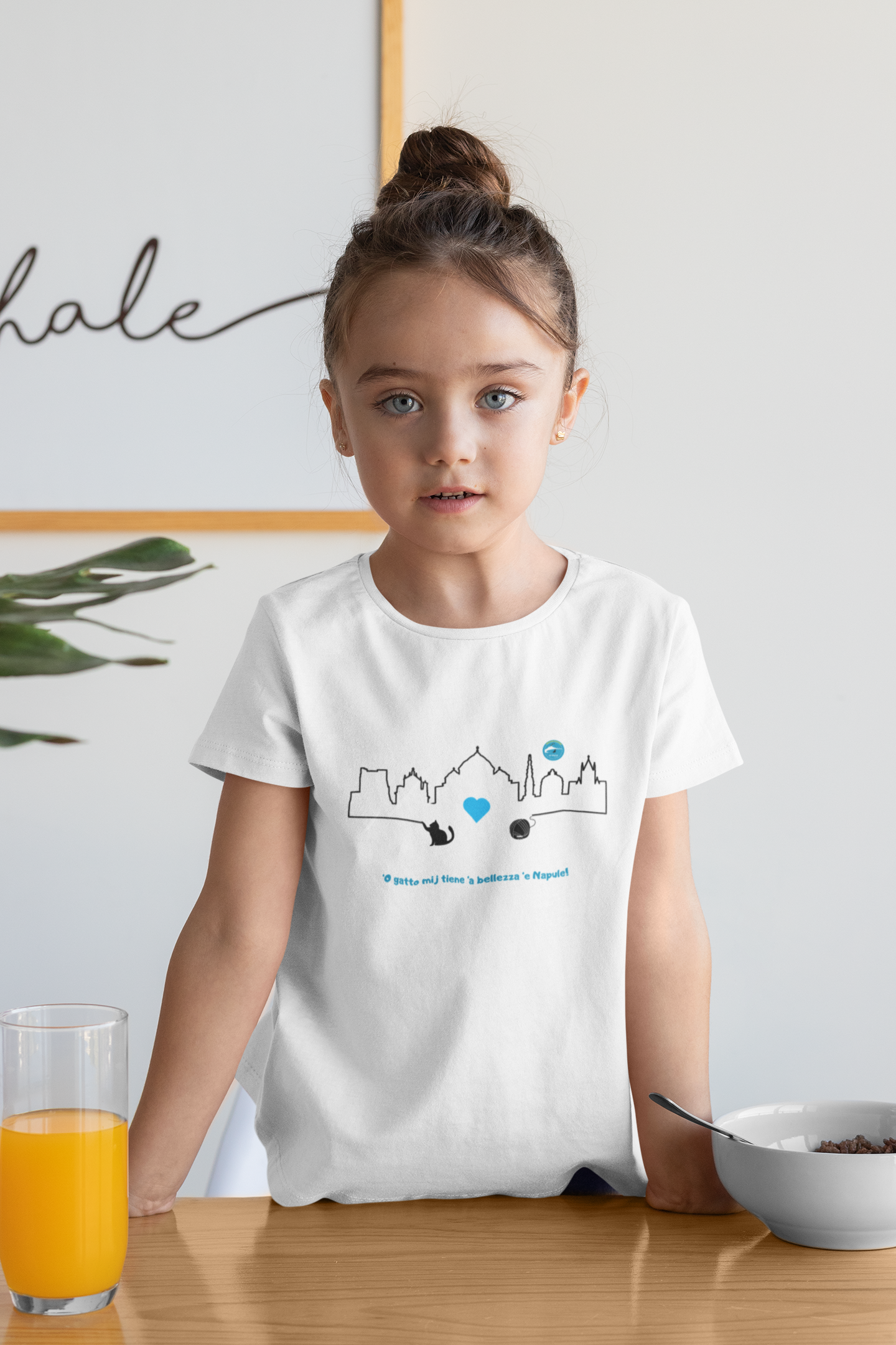 Maglietta Bambino Maniche Corte "Napoli Skyline " – Ultra Morbida e Design Esclusivo
