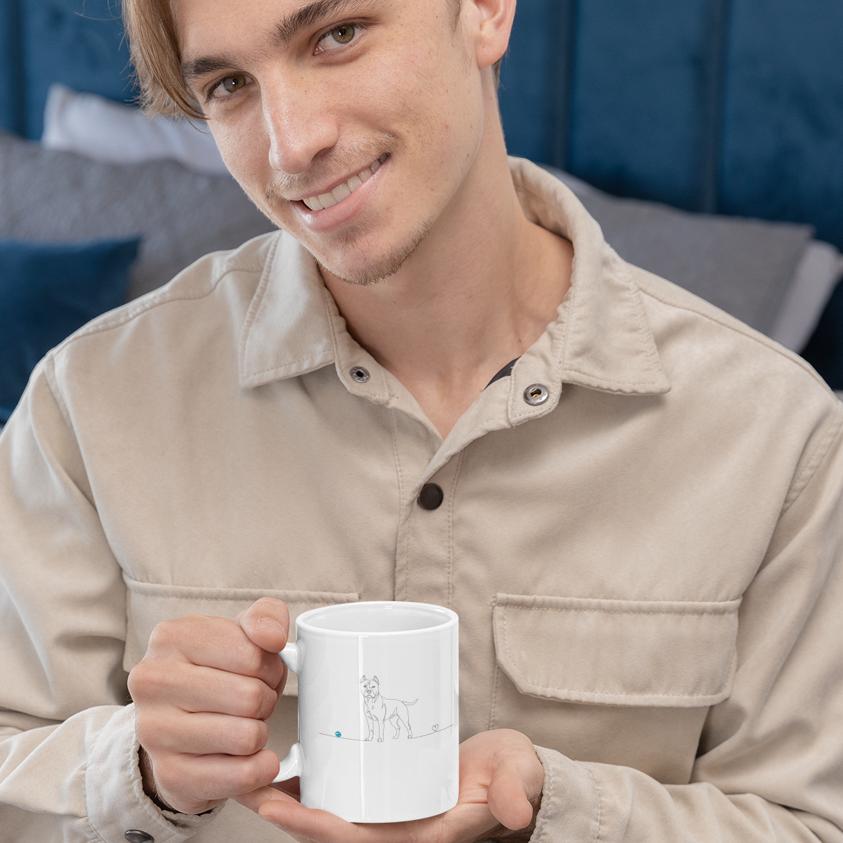 Tazza Pitbull e cuore - Line Art