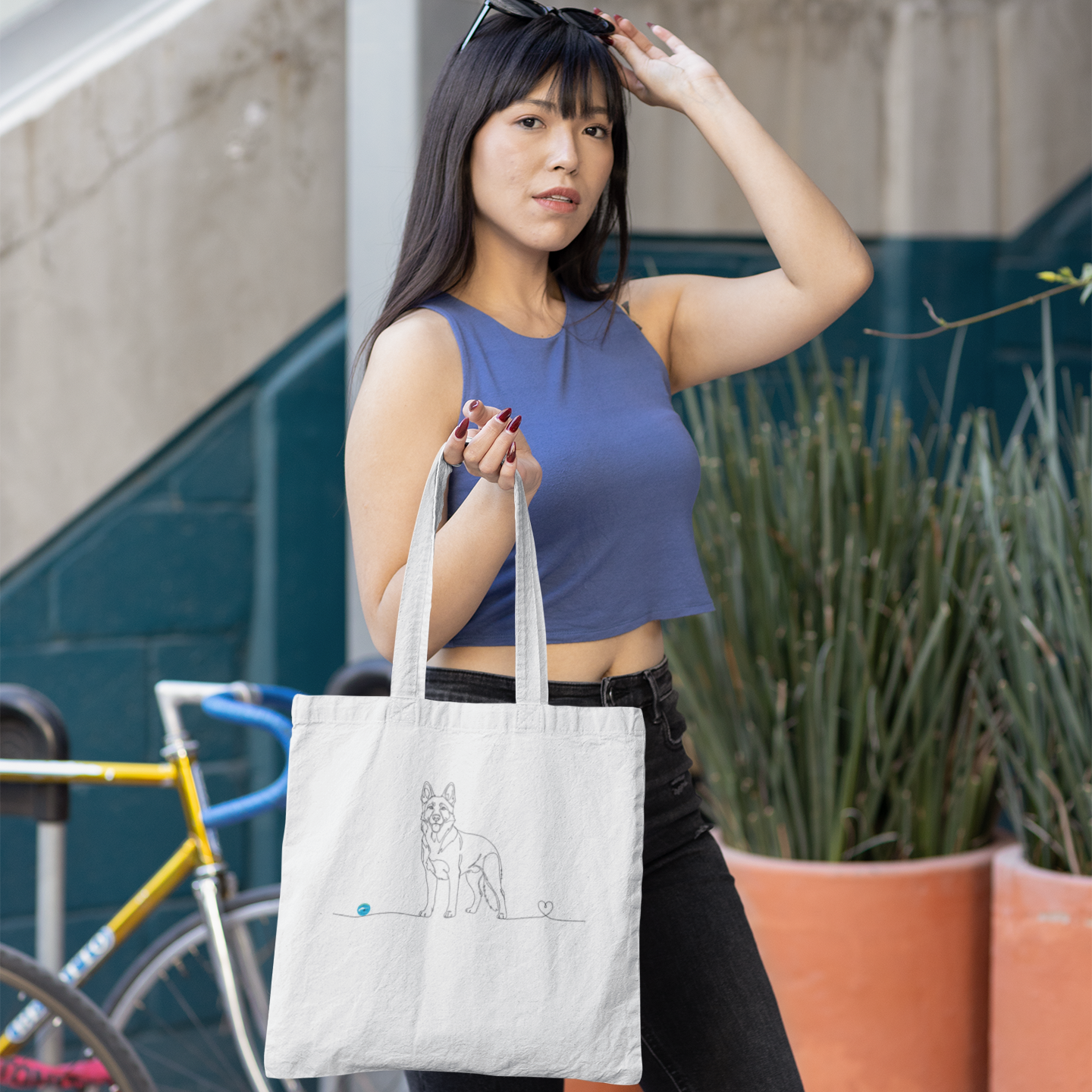 Borsa eco-friendly - Pastore Tedesco - Line Art