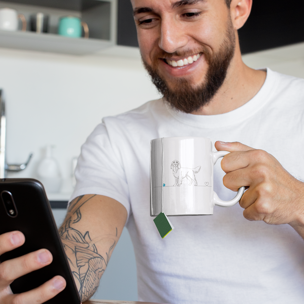 Tazza Setter e cuore - Line Art