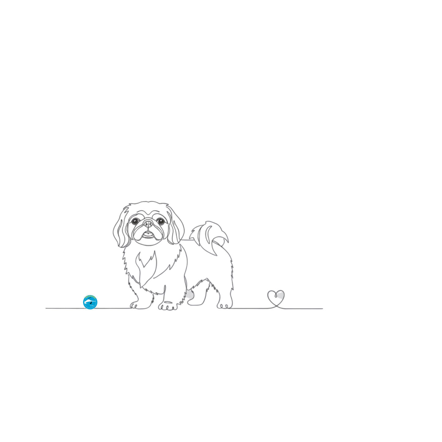 Tazza Pechinese e cuore - Line Art