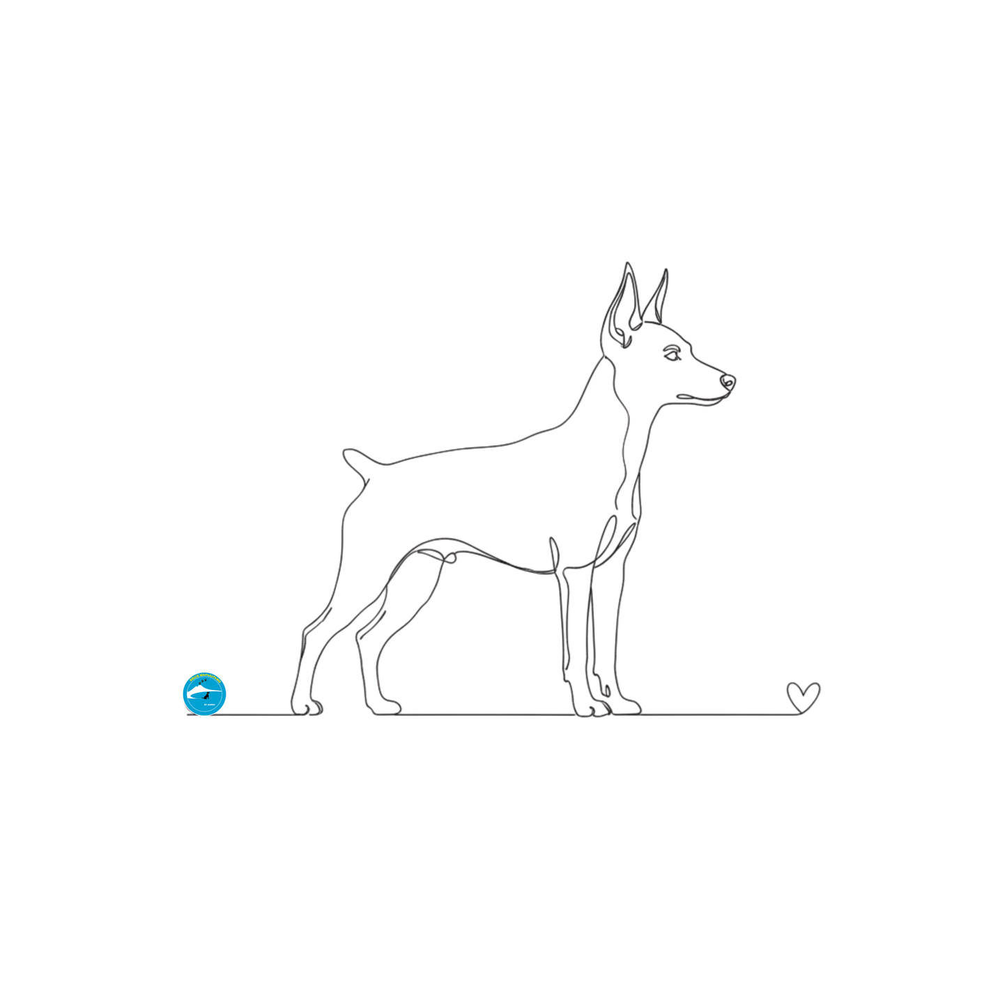 Borsa eco-friendly - Pinscher e cuore - Line Art