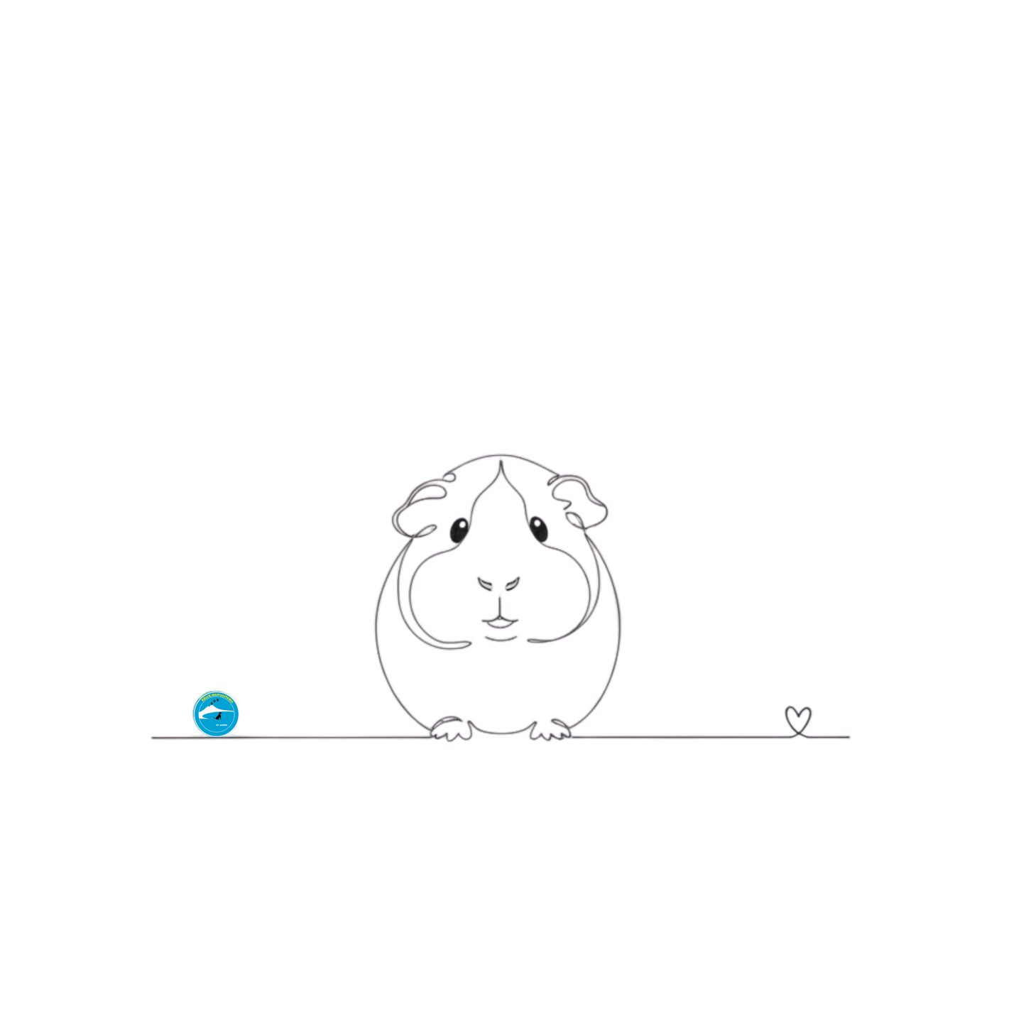 Borsa eco friendly - Porcellino d'India e cuore - Line Art