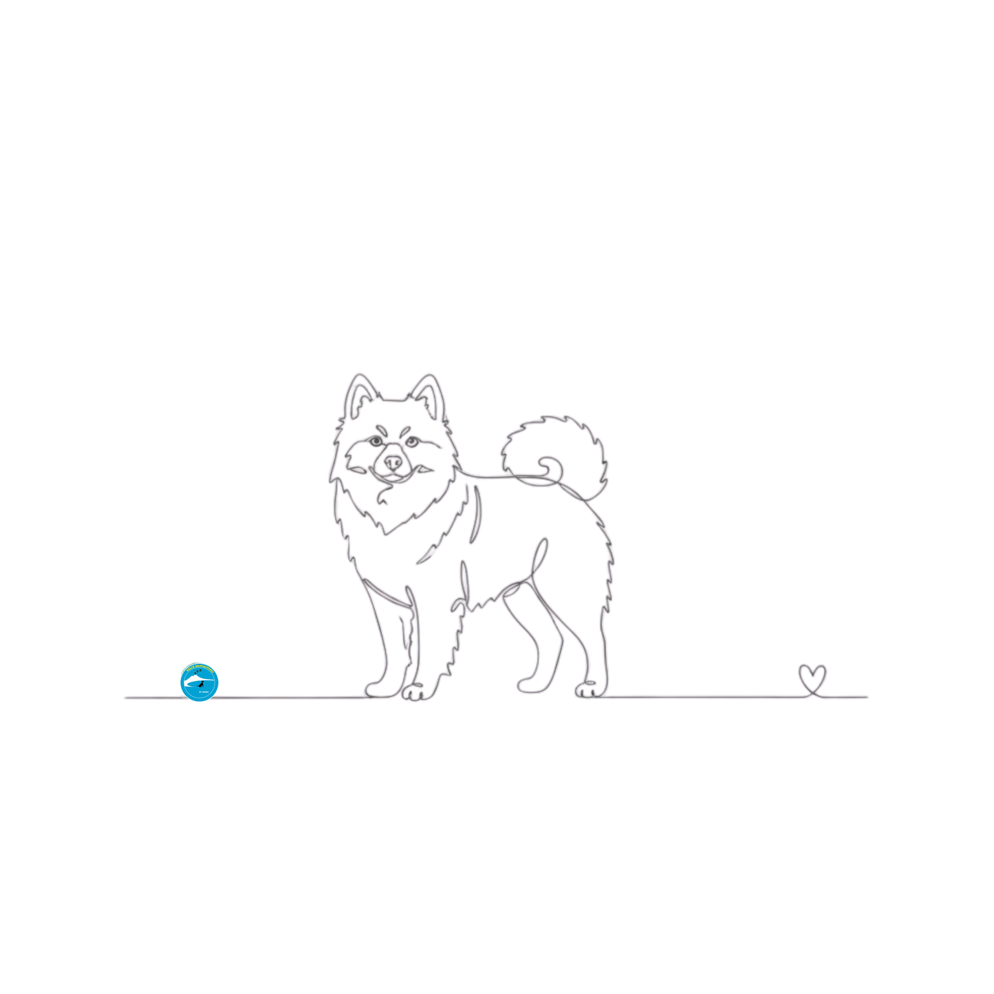 Borsa cotone eco-friendly - Spitz di Pomerania - Line Art