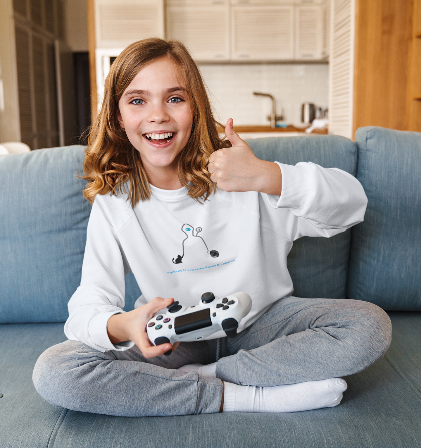 Felpa Bambino "San Gennaro" – Morbido 80% Cotone, Sicura (REACH) & Design Esclusivo