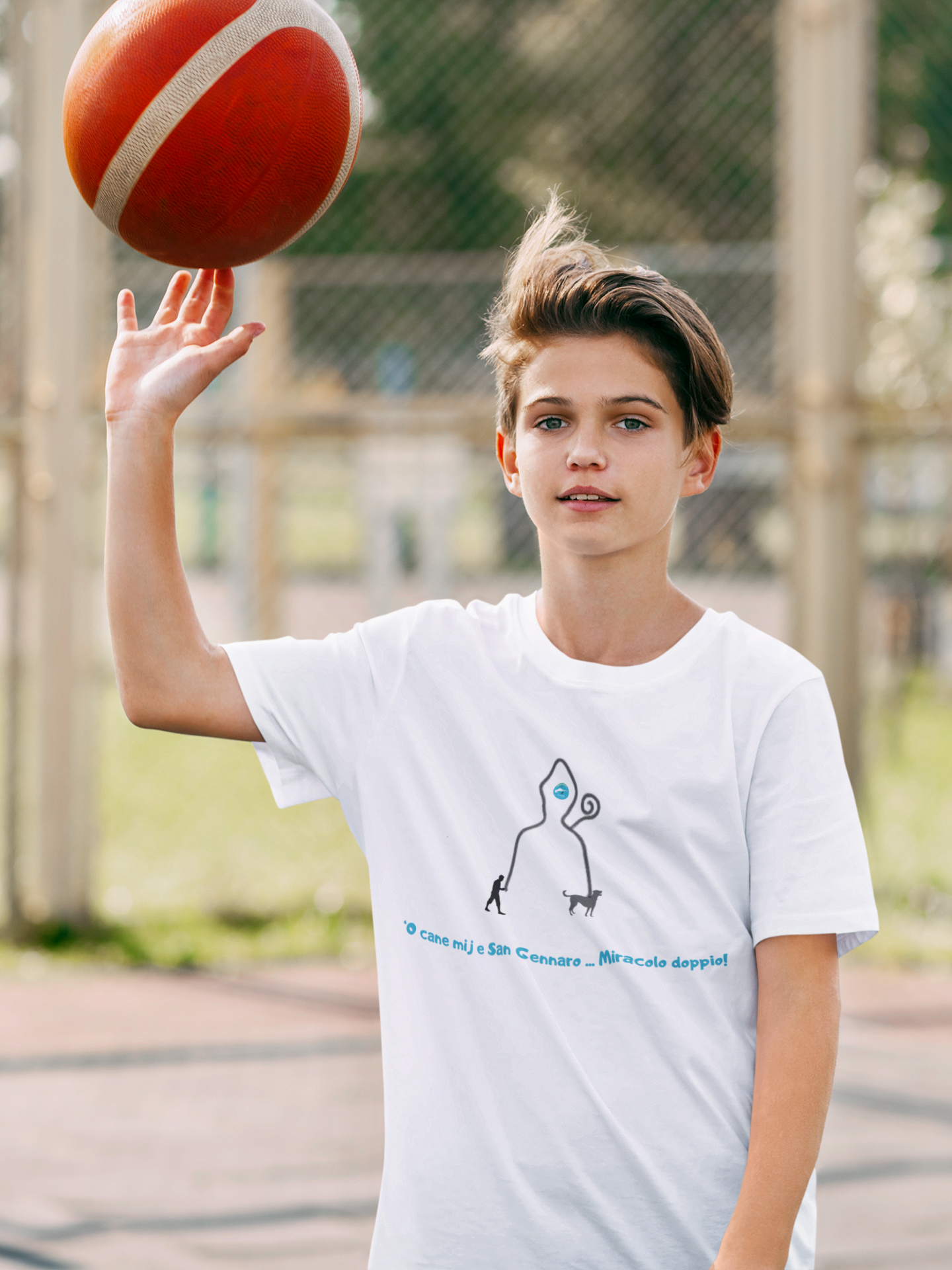 T-Shirt Bambino "San Gennaro & Cane" – Cotone Pesante Etico & Design Esclusivo Napoli