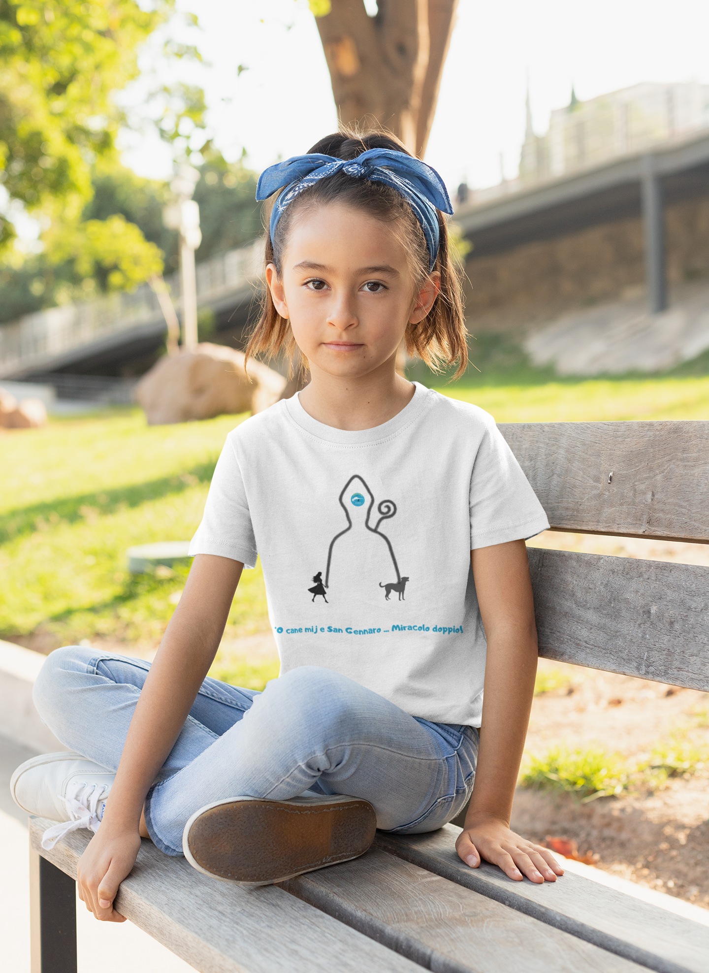 T-Shirt Bambina "San Gennaro & Cane" – Cotone Etico & Design Esclusivo Napoli