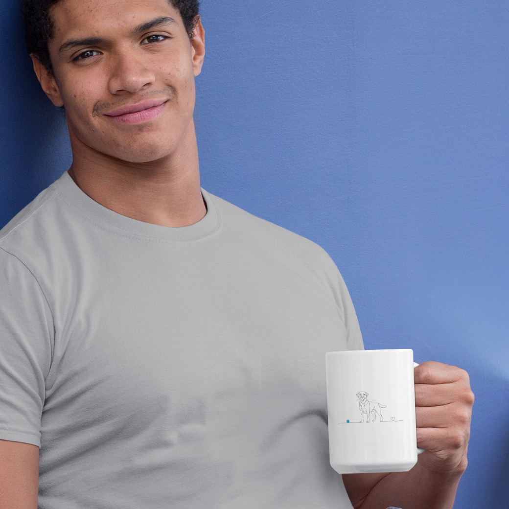 Tazza Labrador e cuore - Line Art