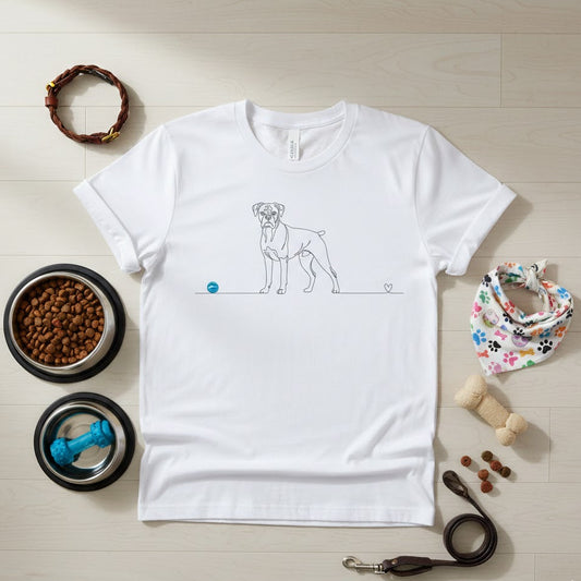 t-shirt unisex line art con boxer