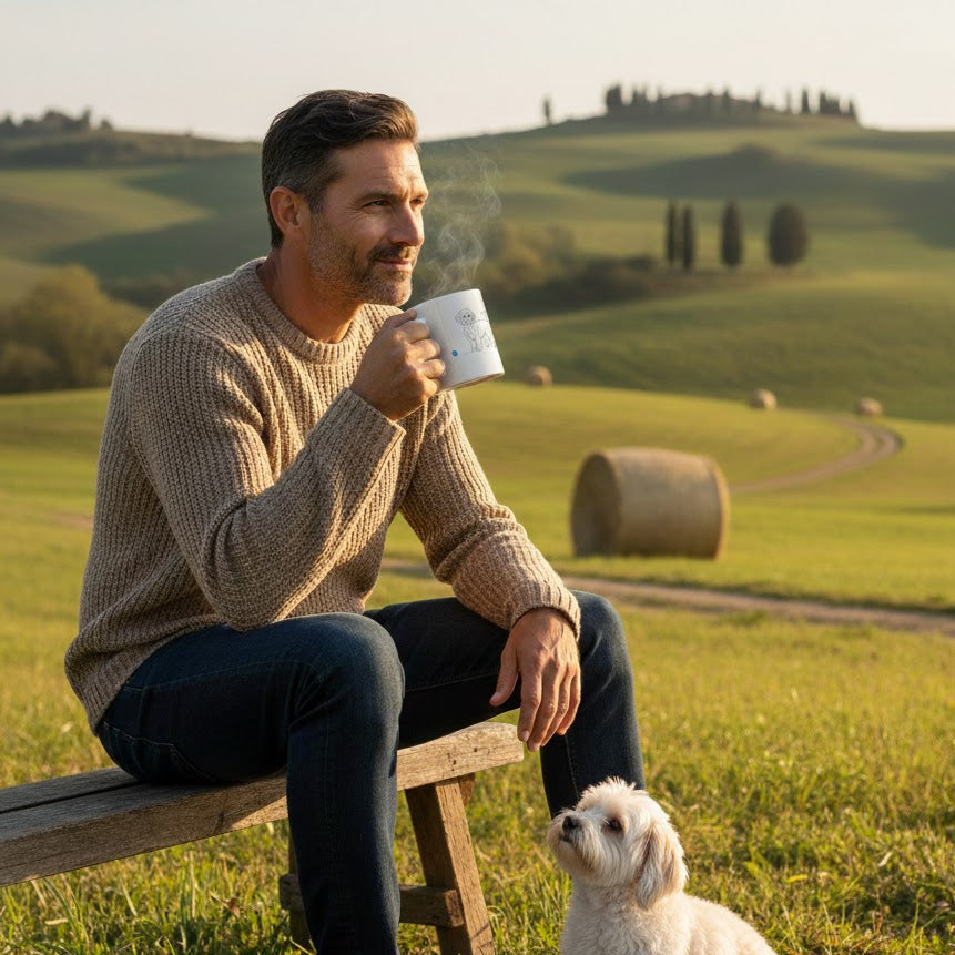 tazza con maltipoo line art 