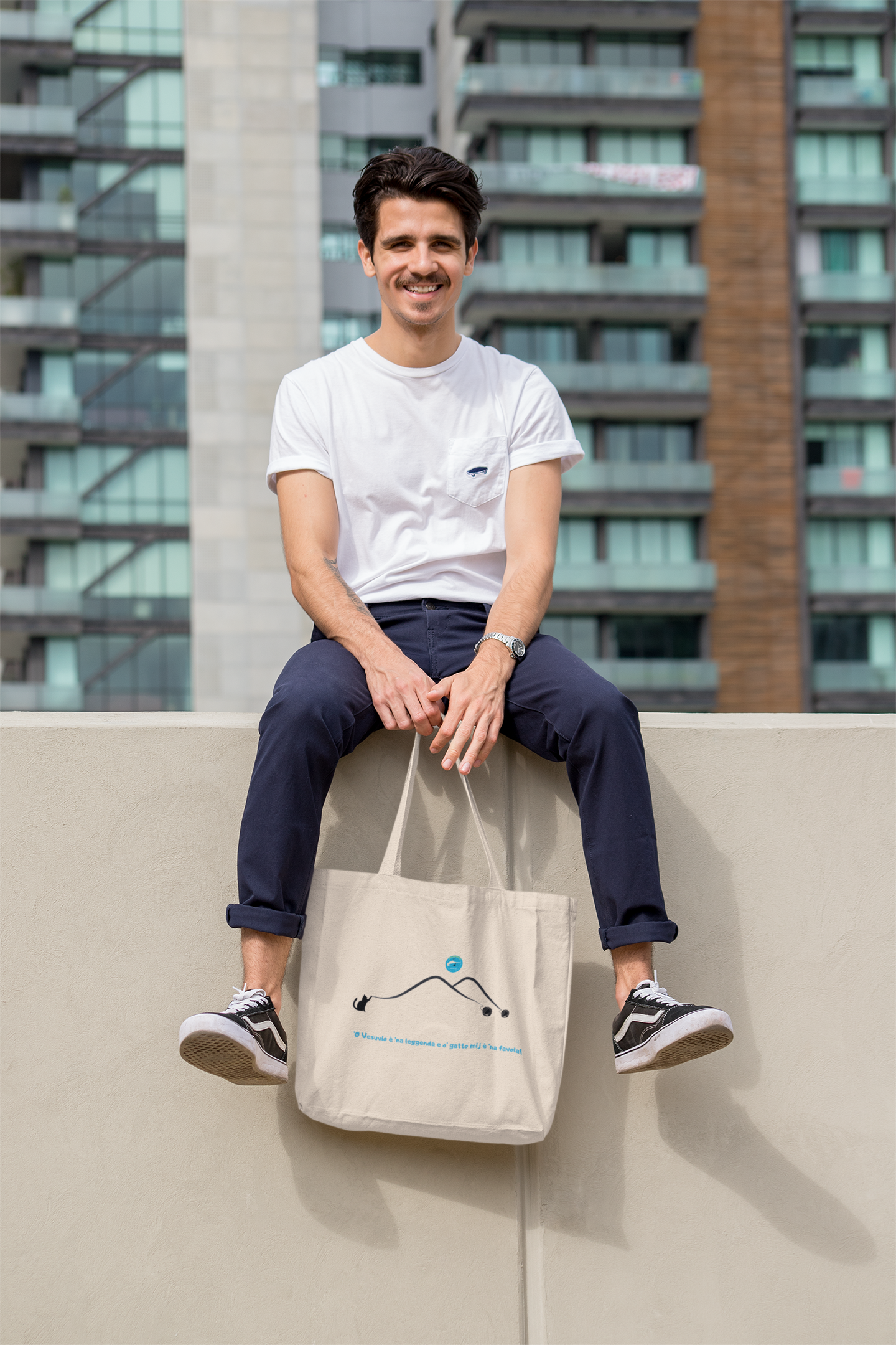Borsa Tote Shopper "Vesuvio" - 100% Cotone Sostenibile & Design Esclusivo