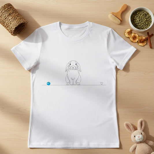 t-shirt con coniglio ariete line art