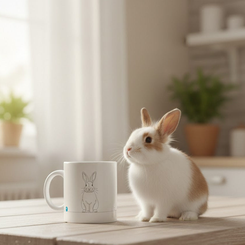 tazza con coniglio line art