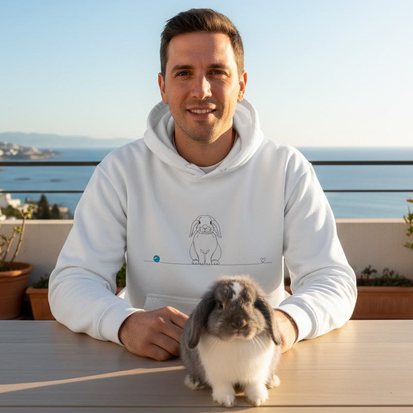 felpa con coniglio ariete line art