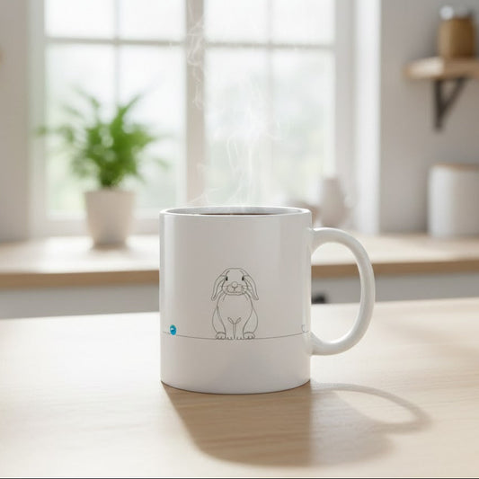 tazza coniglio ariete line art