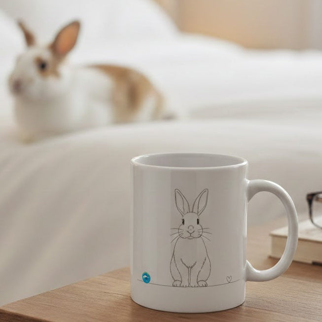 tazza con coniglio line art