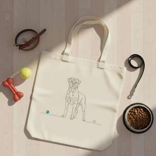 Borsa eco-friendly - Rottweiler e cuore - Line art