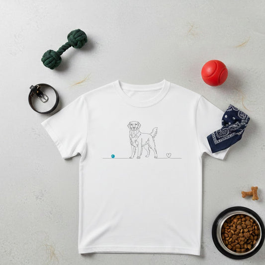 T-Shirt Unisex Cotone biologico - Golden Retriever - Line Art