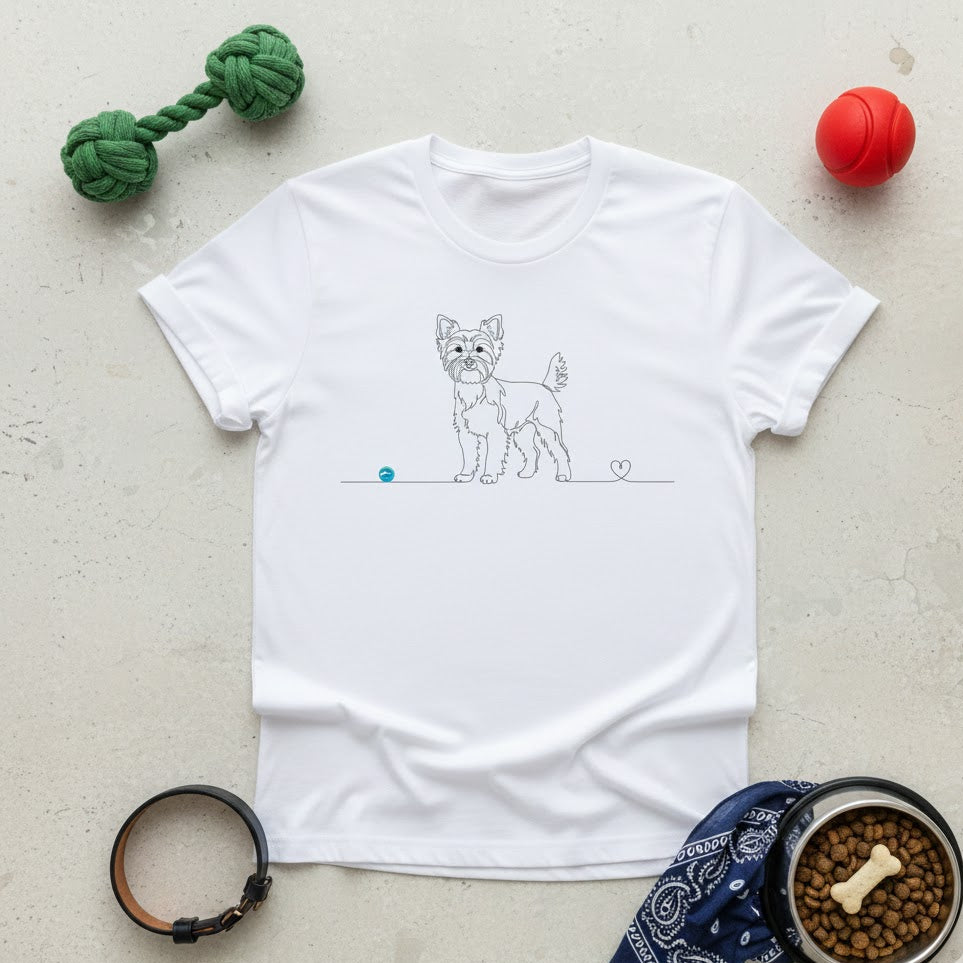 T-Shirt Unisex cotone biologico- Yorkshire e cuore - Art Line