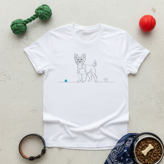 T-Shirt Unisex cotone biologico- Yorkshire e cuore - Art Line