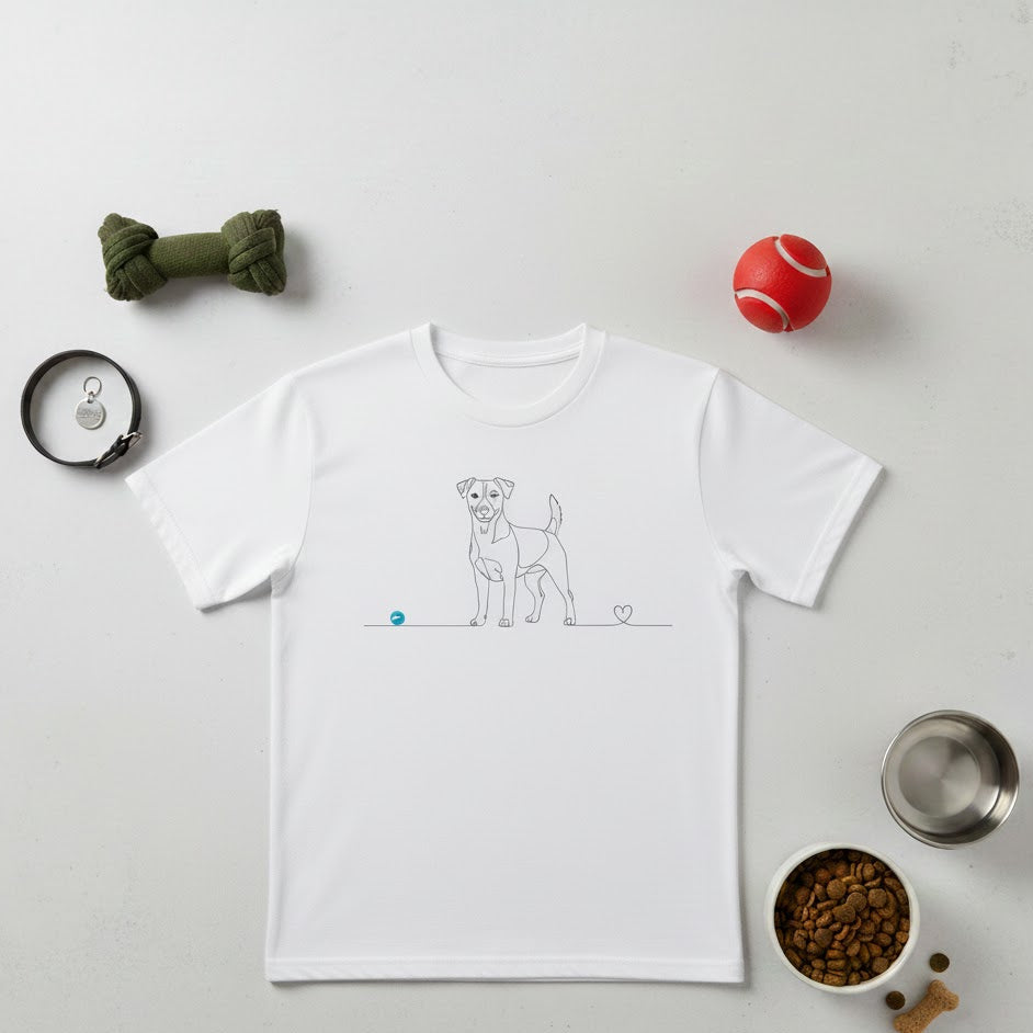 T-Shirt Unisex cotone biologico - Jack Russell - Line Art