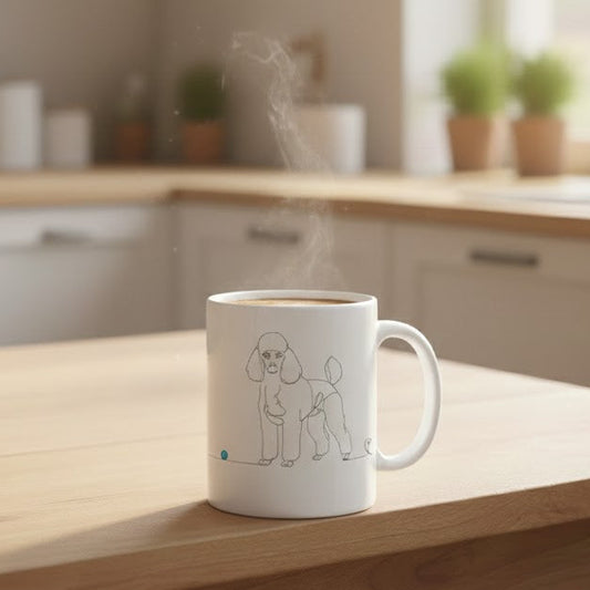 Tazza Barboncino e Cuore - Line Art