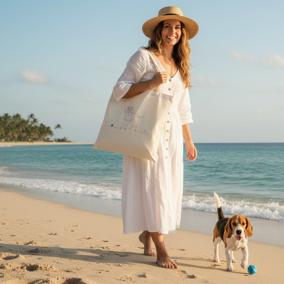 Borsa eco-friendly - Beagle con cuore - Line Art