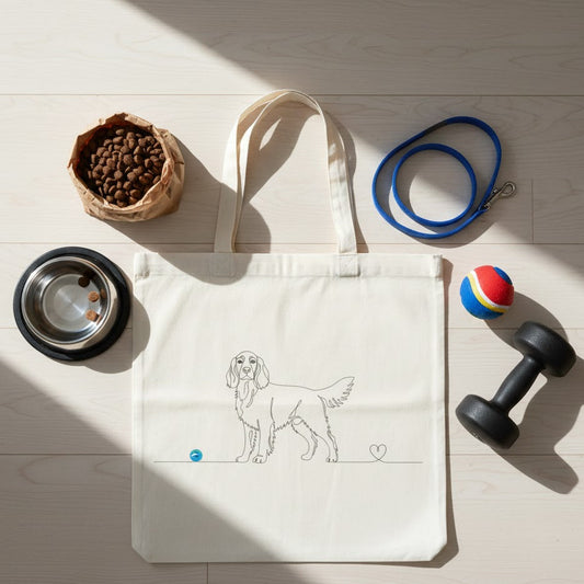 Borsa cotone eco-friendly - Setter e cuore - Line Art