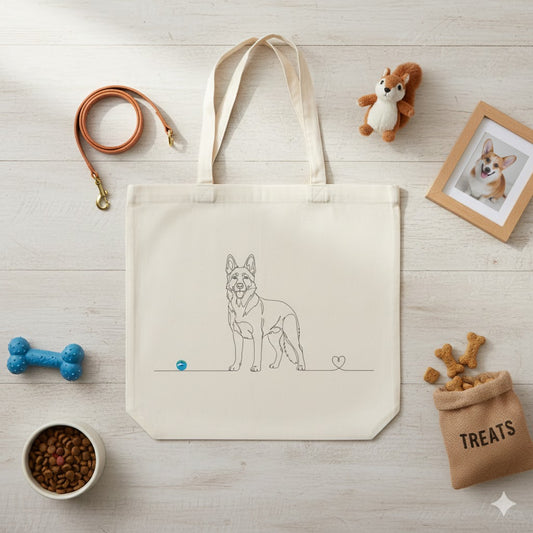 Borsa eco-friendly - Pastore Tedesco - Line Art