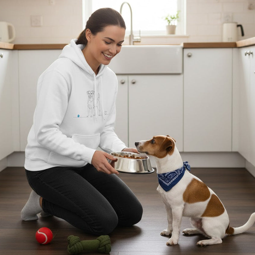 Felpa Unisex con Cappuccio - Jack Russell - Line Art
