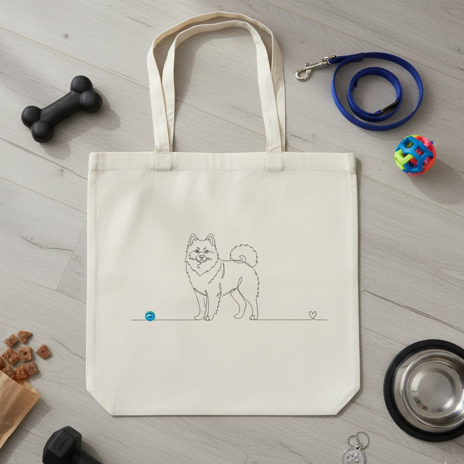 Borsa cotone eco-friendly - Spitz di Pomerania - Line Art